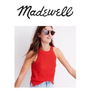 Madewell Valley Sweater Tank Red